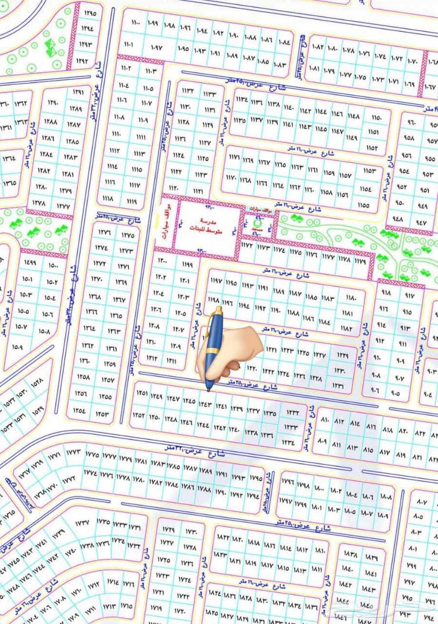 For sale, half plot of land in Al-Najma neighborhood, part 1C, 16-meter street, south-facing.63440203443330113