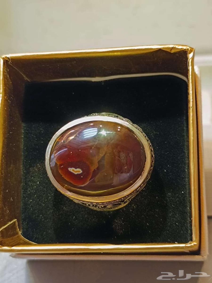 Yemeni agate ring, carved, engraved, and illustrated.63374565612931114