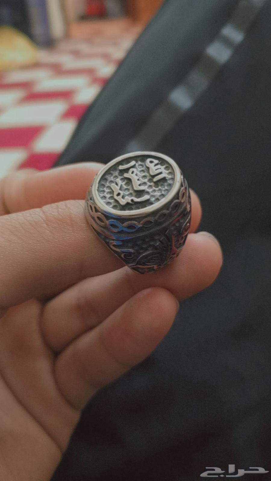 Silver ring coated with iron, written on it "Muhammad Rasool Allah"63100840259075112
