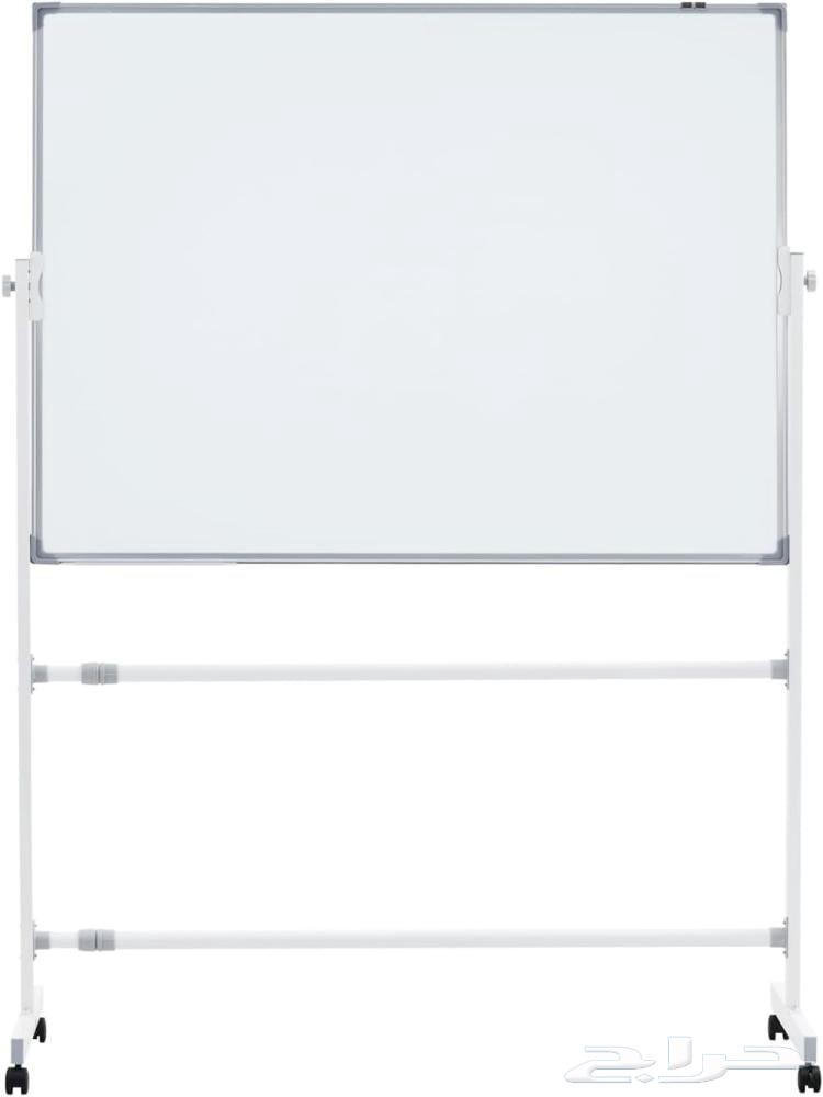 Double-sided whiteboard with writing and magnetic surface on wheeled base63655526494593113