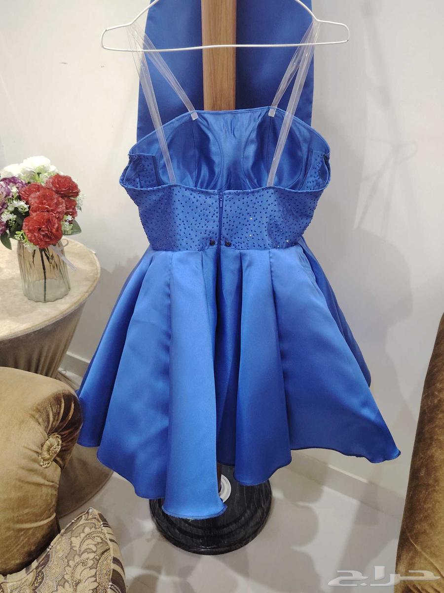 Navy blue dress with a large ribbon on the back, never worn63656213379457114