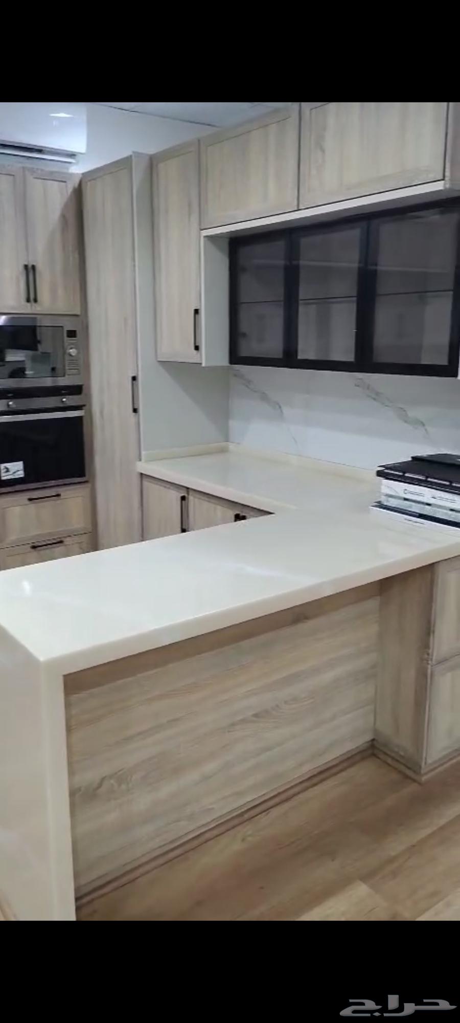 مطبخ صاج ارتفاع كامل مع رخام صناعي درجه اولي63670266402305113