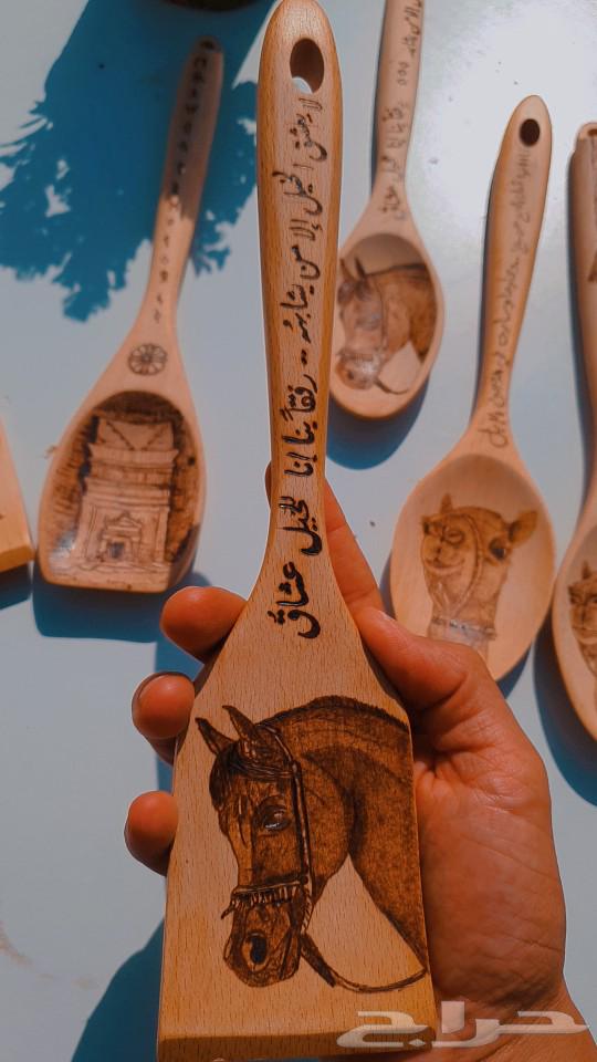 ملاعق فنية رسم بالحرق على الخشب63675158718338113
