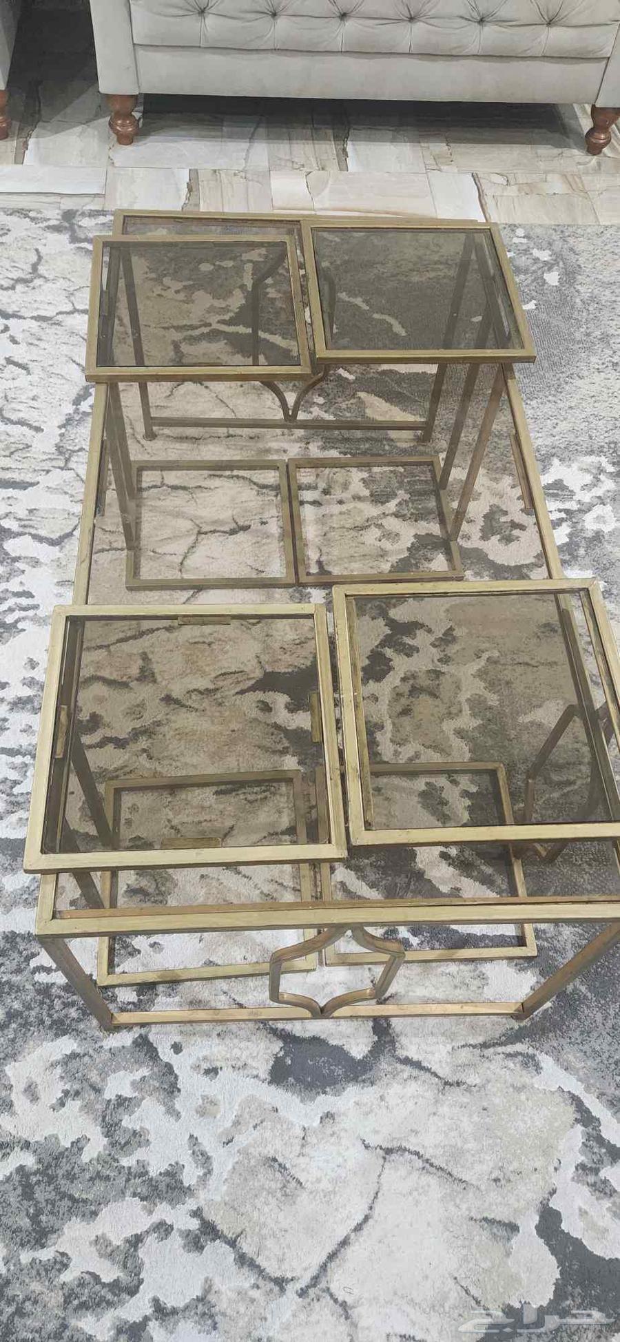 Glass table with four side tables63673384614787111