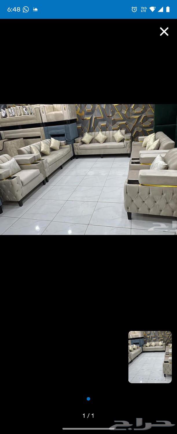 اطقم كنب على 1500 ريال ثلاث قطع ثلاثية وقطعتين مفرد يغطي مسا63681000947586112