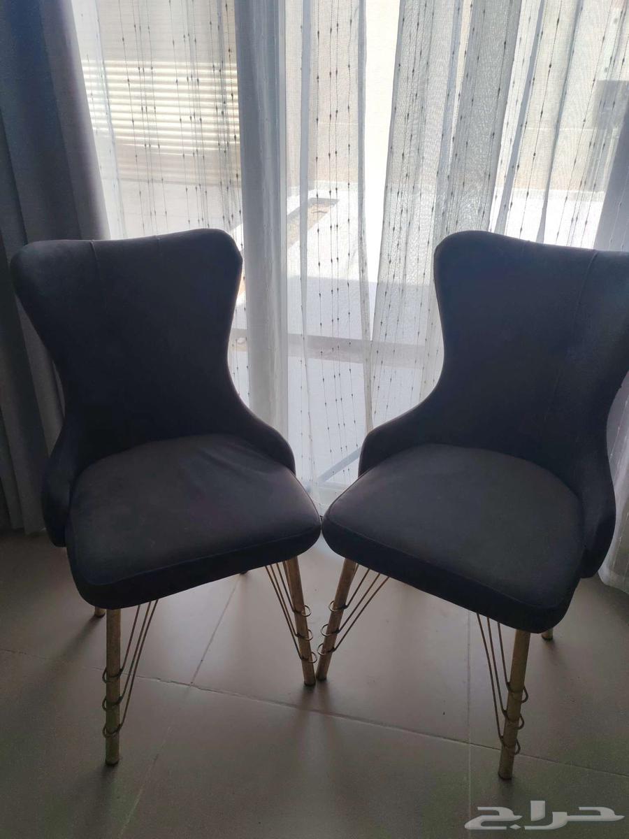 Semi-new dining table chairs, 6 pieces, gray color, for sale63699634143874110