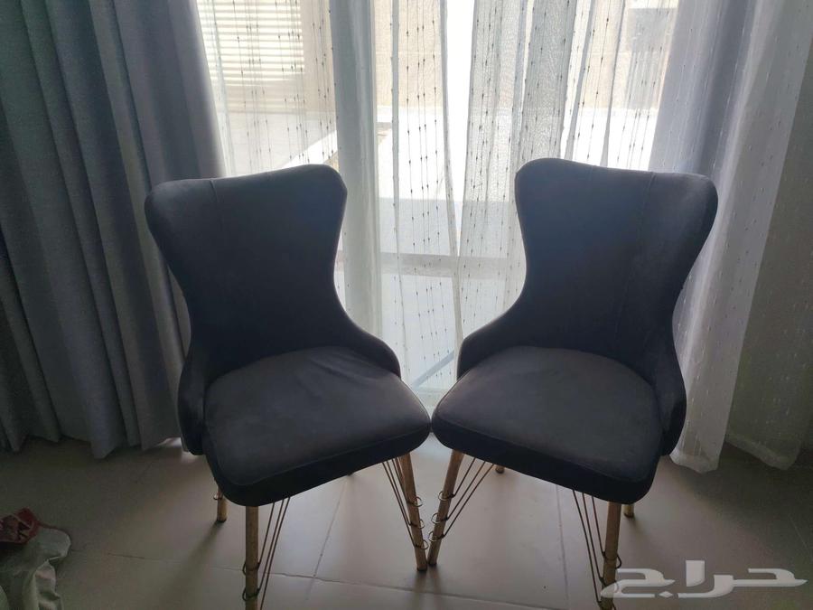 Semi-new dining table chairs, 6 pieces, gray color, for sale63699634143874111