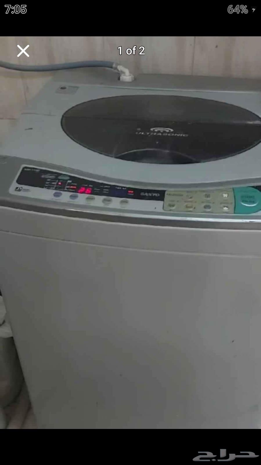 غسالة اتوماتيك نوع سانيو ياباني كهرباء 110 بها مشكله بالجير63705096240131110