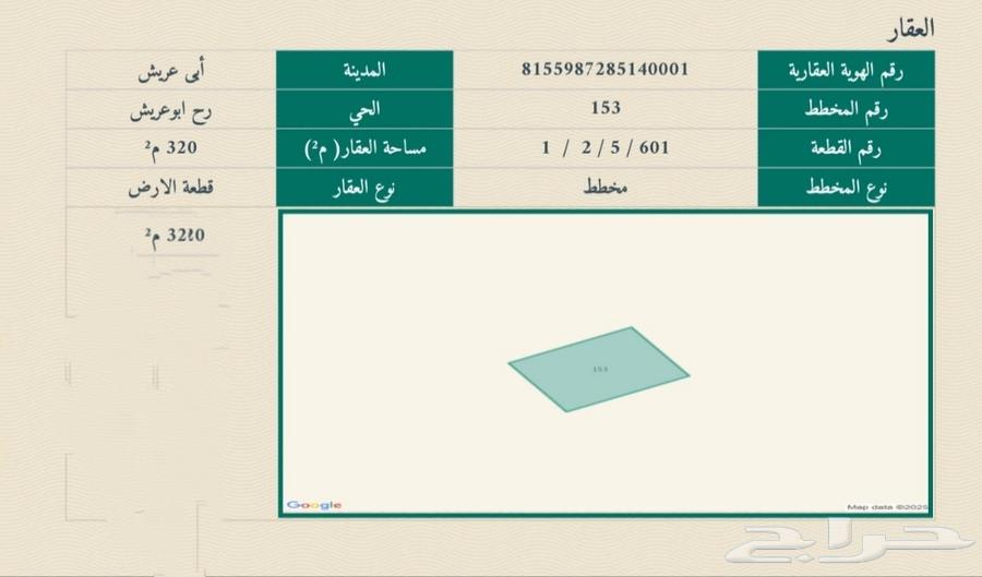 ارض للبيع في مخطط 5 رح ابو عريش63611904098177110