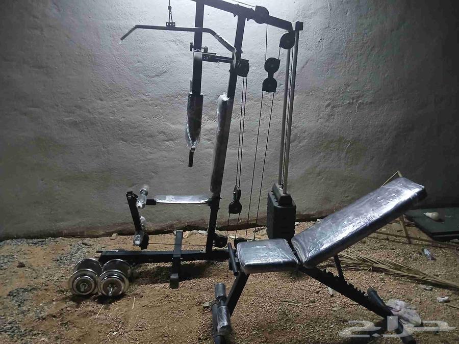 A complete gym machine for all body muscles + bench + 2 dumbbells63709942361217110