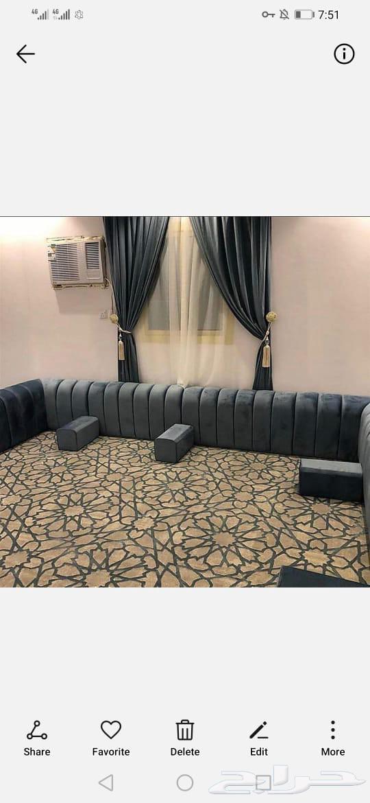 كنب جديد ستائر وايفي ديكورات مساند خشب63706475110657112