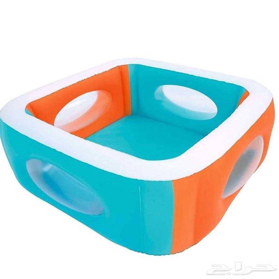 Inflatable children's swimming pool, double-layered square with transparent viewing hole, new at the lowest price63725251729409111