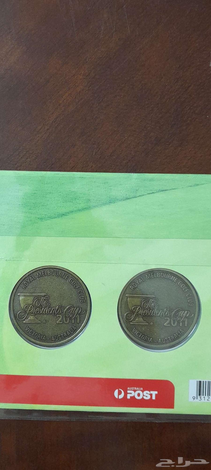 ميداليتين مع مغلف بريدي لبطولة الغولف 285 ريال63723545384834113