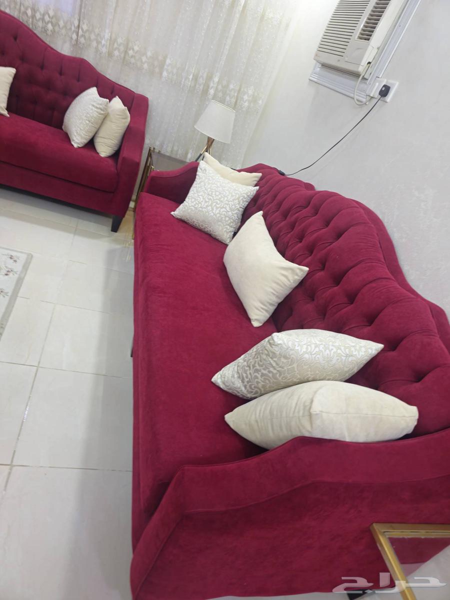 Clean sofa with tables, curtain, and mat in Jeddah63725251781762111
