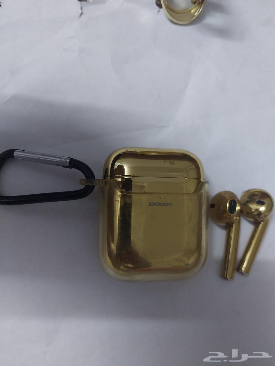 Golden-colored Bluetooth headphones, lightly used, clear sound, masha'Allah63730867973123113