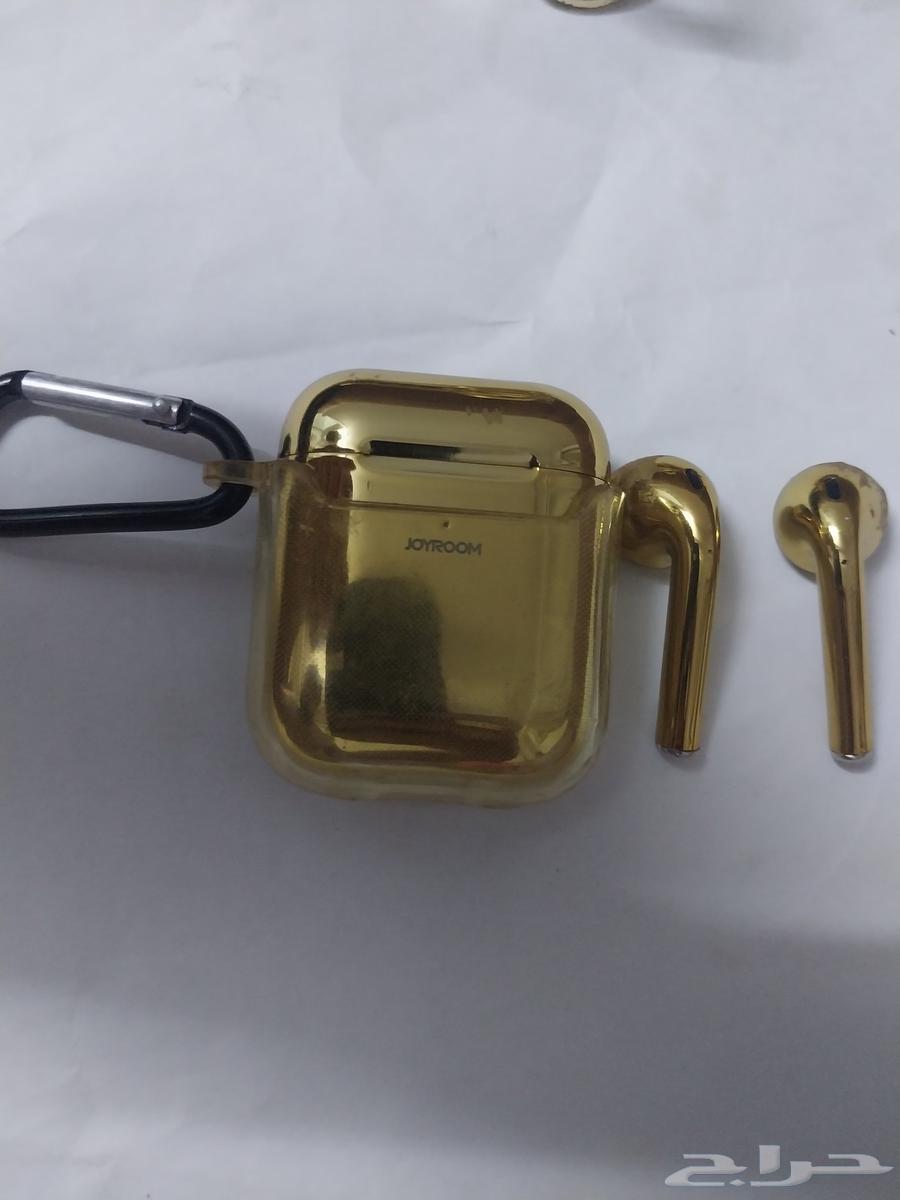 Golden-colored Bluetooth headphones, lightly used, clear sound, masha'Allah63730867973123114