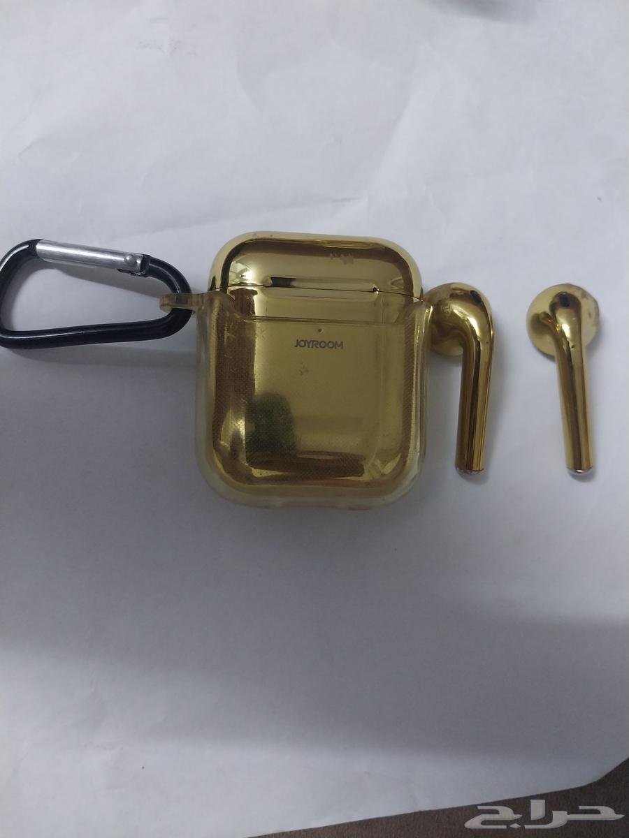 Golden-colored Bluetooth headphones, lightly used, clear sound, masha'Allah63730867973123110