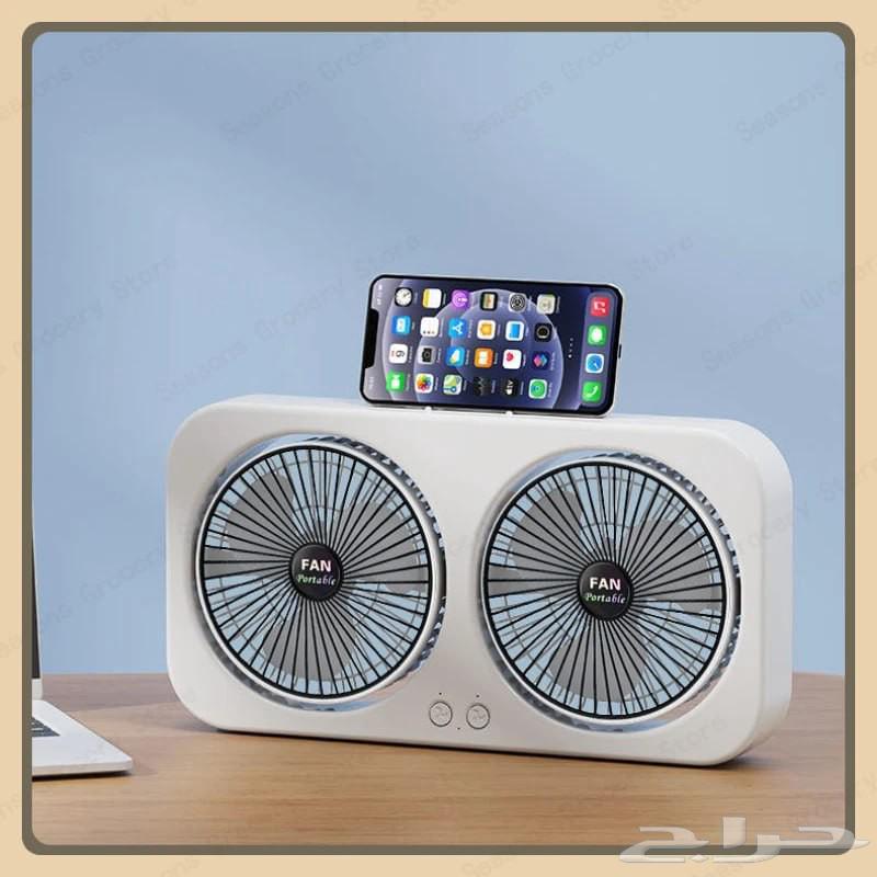Portable Dual Cooling Fan with Soft Sound, USB Charging, Full Body Cooling63743295420802114