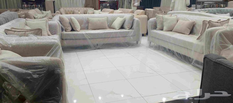 كنب خمس قطع ثلاث كبير واثنين مفرد جاهز وبسعر المصنع63750228114563110