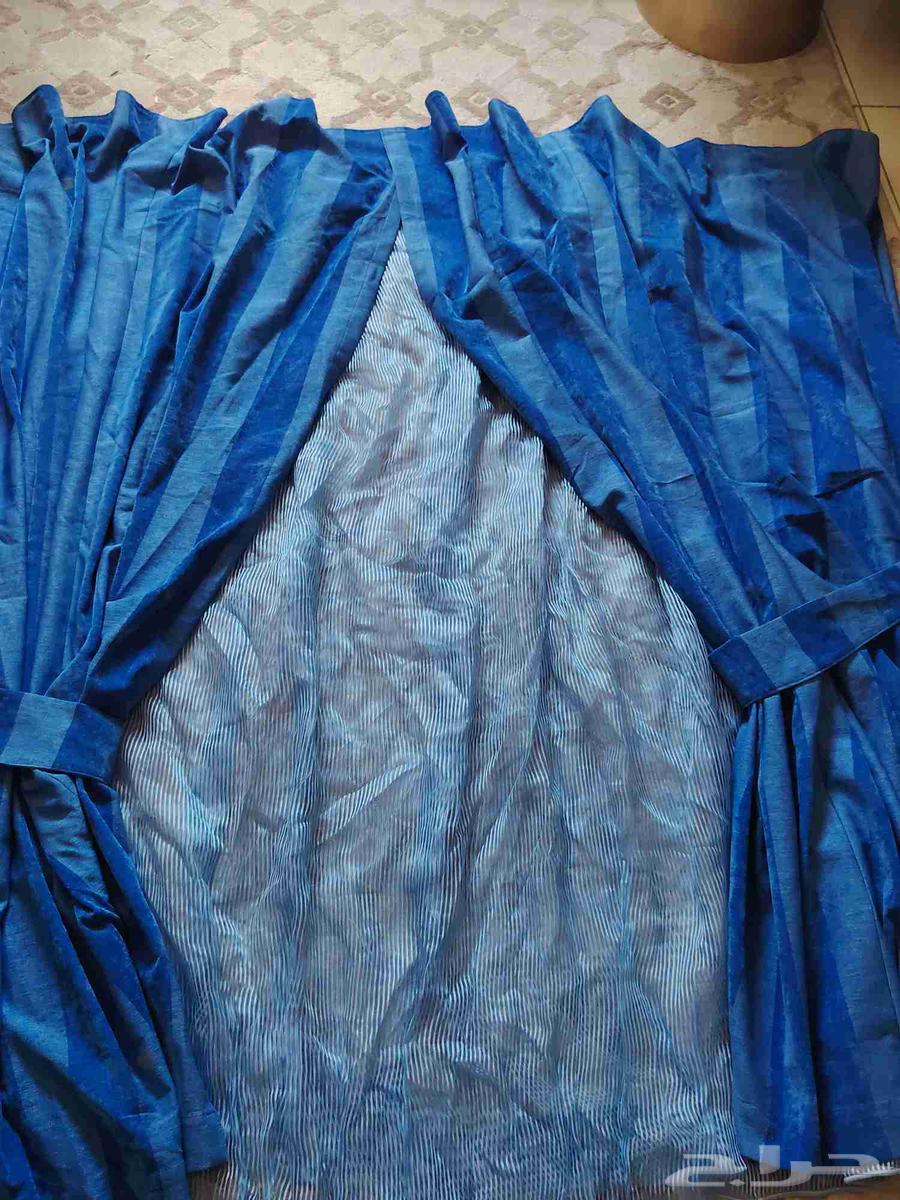 Brown large-sized sofa, blue curtain two meters by two meters with lightweight chiffon, two single sofa covers, urgent sale63699822248450113