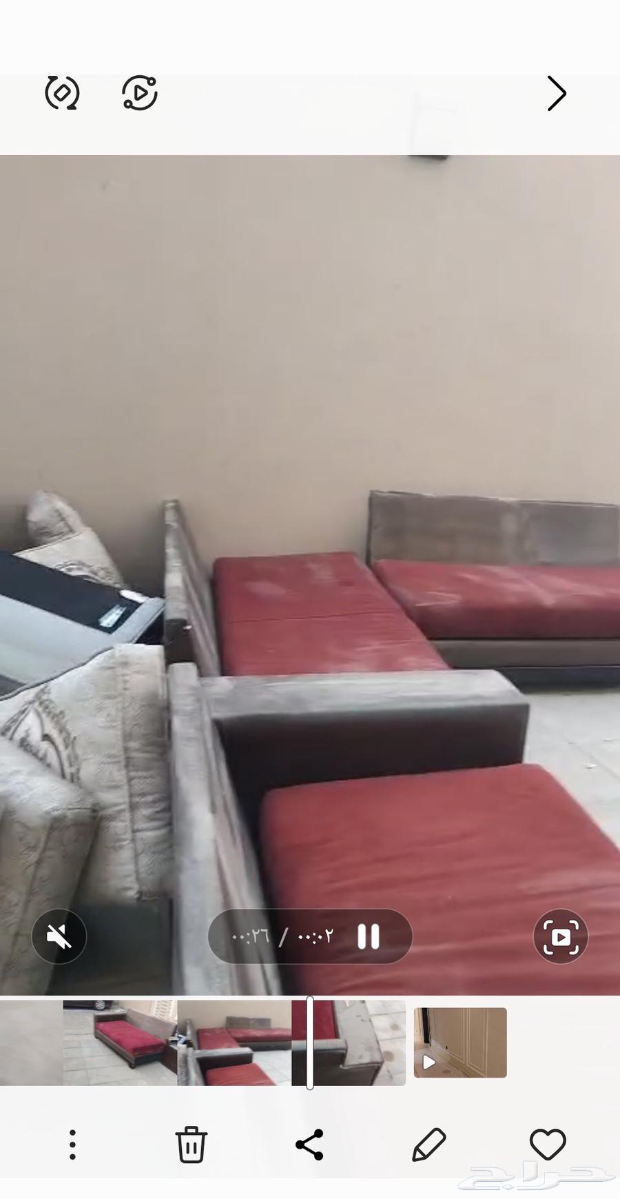 للبيع كنب جلد مستعمل بسعر مناسب للتواصل63790540992641110