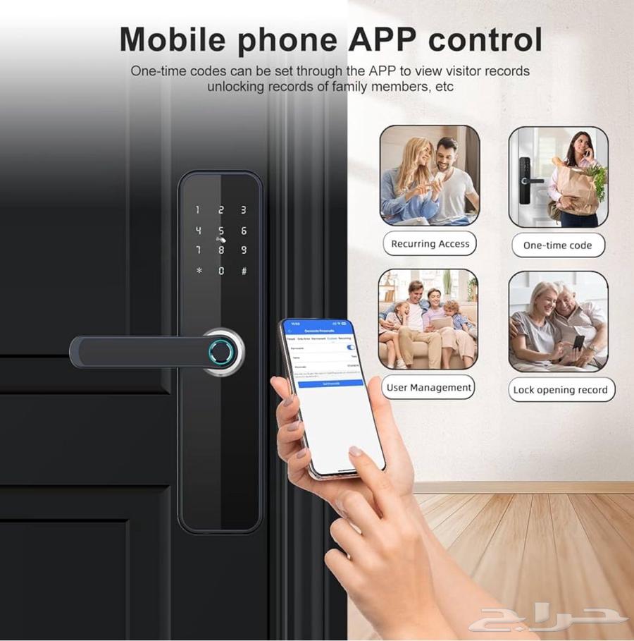 Smart Fingerprint Lock with Mobile Control, Including Instant Installation in Riyadh63794376401026111