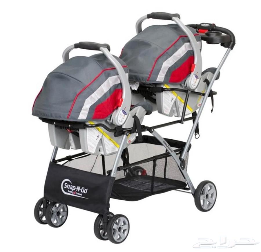 2 Baby Car Seats with Double Stroller. Baby Trend Brand63836559973761110
