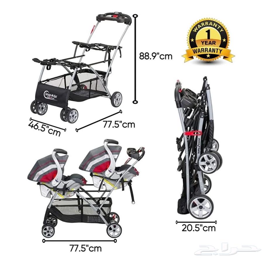 2 Baby Car Seats with Double Stroller. Baby Trend Brand63836559973761112