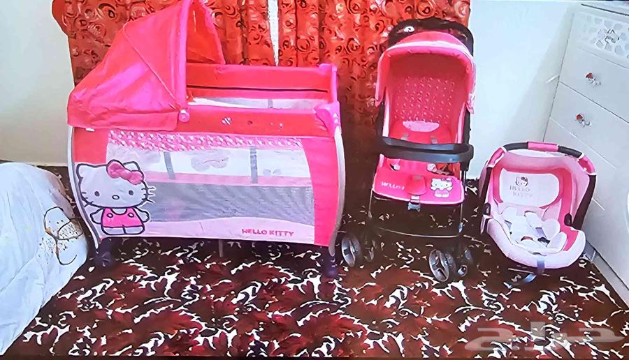 Hello Kitty baby bed, stroller, and chair63834564704642110