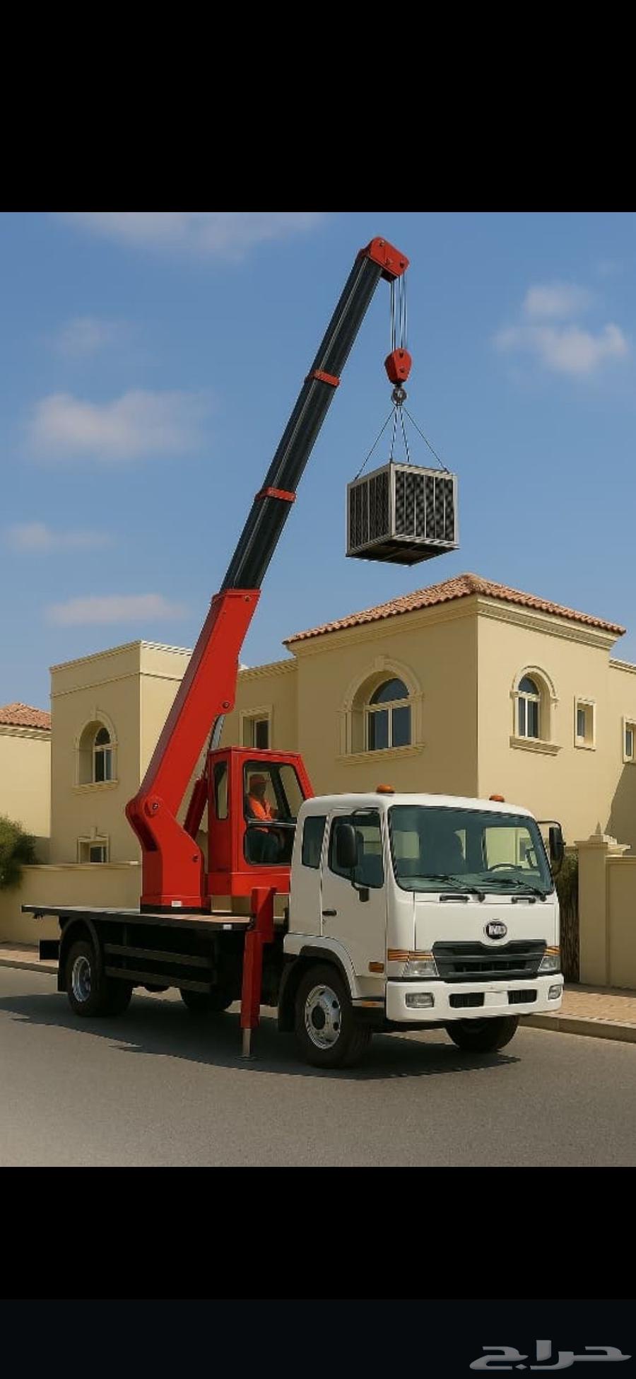 Crane lift for air conditioners, sofas, and workers in a basket64265874460163113