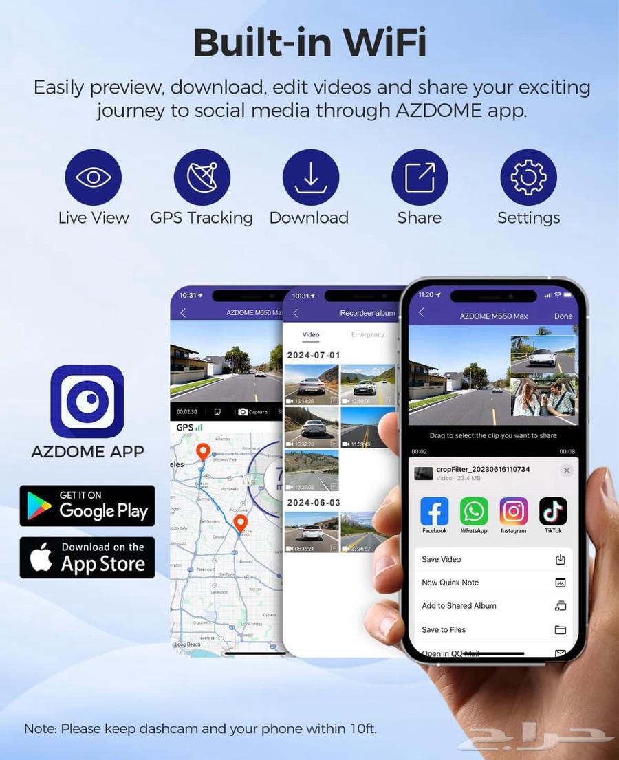 Azoom Dash Cam M550 Max64395033423233114