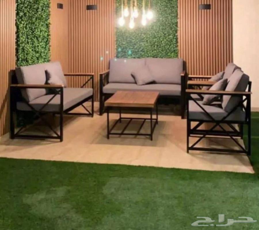 كراسي طقم خشب و حديد غطه طاولة مقاسات64219641446913114