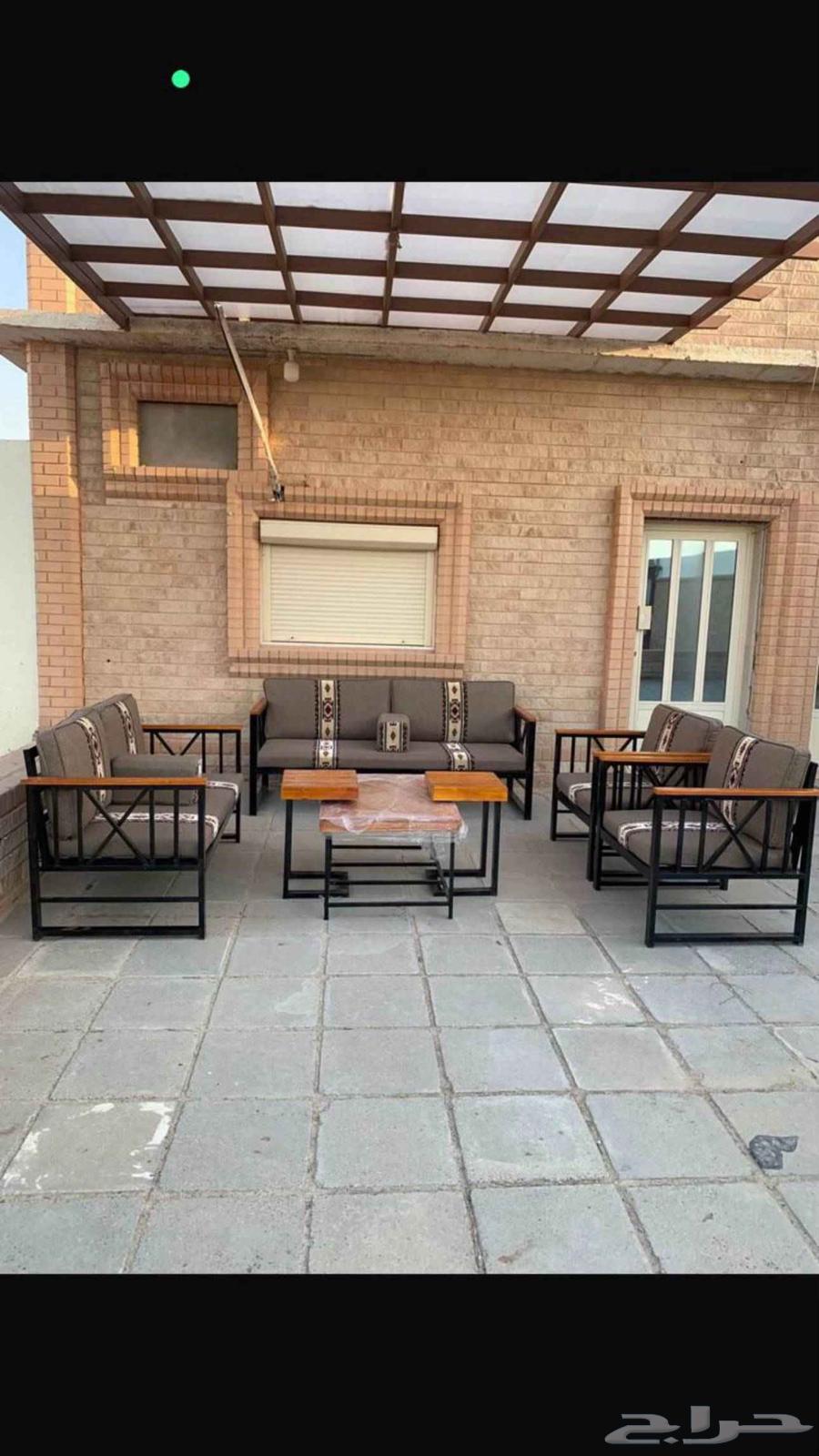 كراسي طقم خشب و حديد غطه طاولة مقاسات64219641446913111