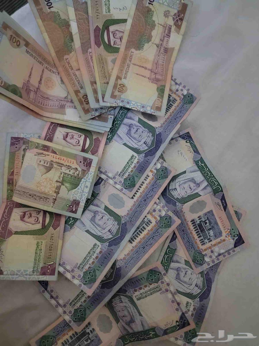 بيع عملة قديمة عهد الملك فهد ( فئة 500 و 100 و 50) عملة نظيف64218399101314110