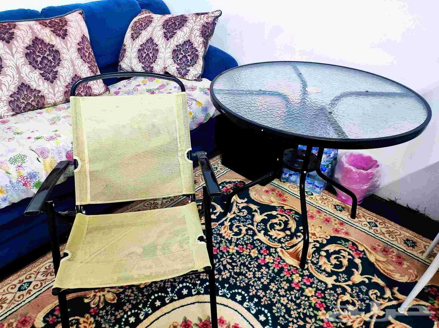 طقم راقي من ترابيزه زجاج ساكو جديده و4 كراسي حديقه64217048581763110