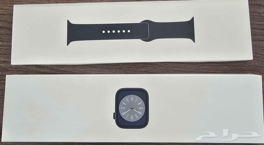 ساعة ابل الجيل الثامن 45 مع جميع أغراضها والكرتون64221923535106113