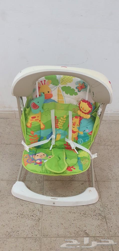 150ريال 3قطع سرير هزاز وطاوله طعام طفل ومشايه اطفال64219841762177112