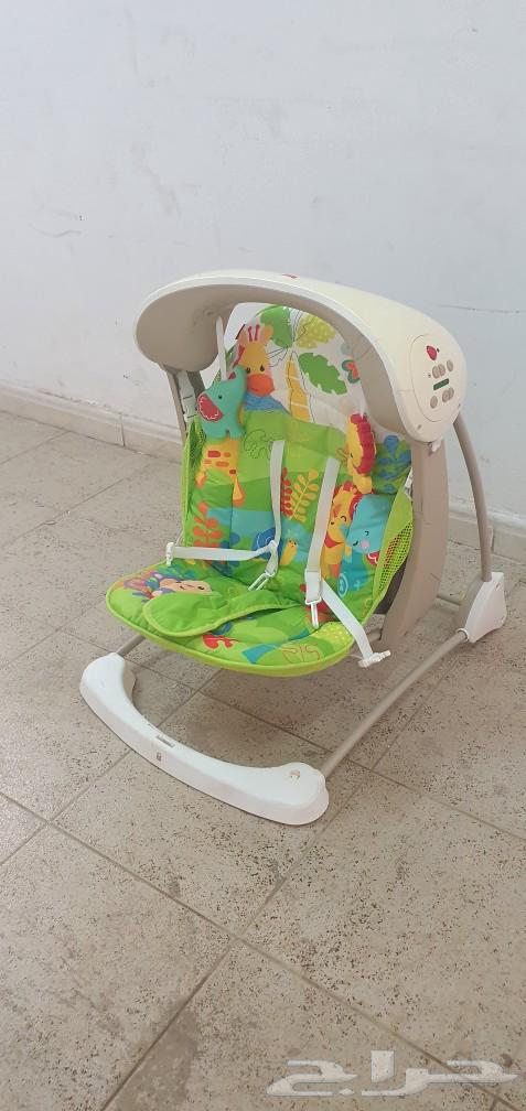 150ريال 3قطع سرير هزاز وطاوله طعام طفل ومشايه اطفال64219841762177111