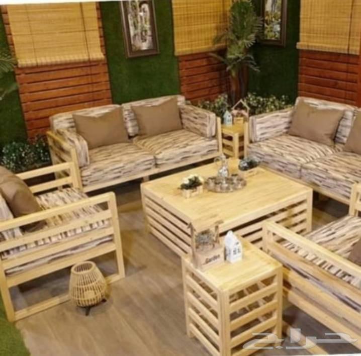 كراسي طقم خشب و حديد غطه طاولة مقاسات64219641446913113