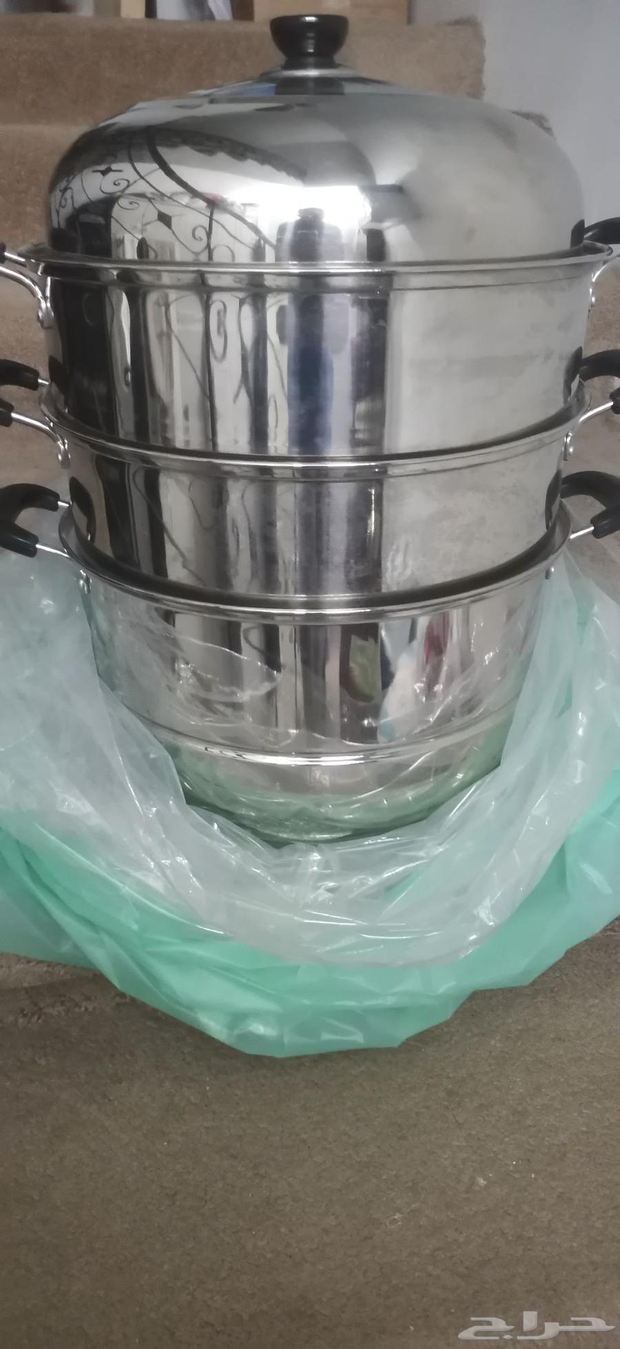 قدر منتو استيل كبير ونظيف لم يستخدم ابدا جديد64231182394755110
