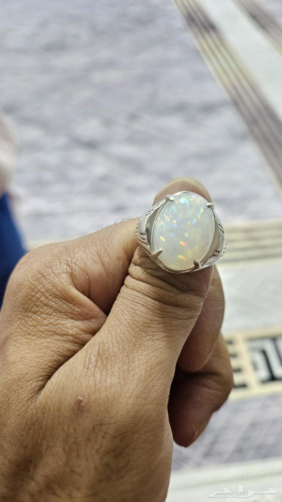 خاتم اوبال اثيوبي ابيض ثلجي فل فاير دبسكو64247934139779112
