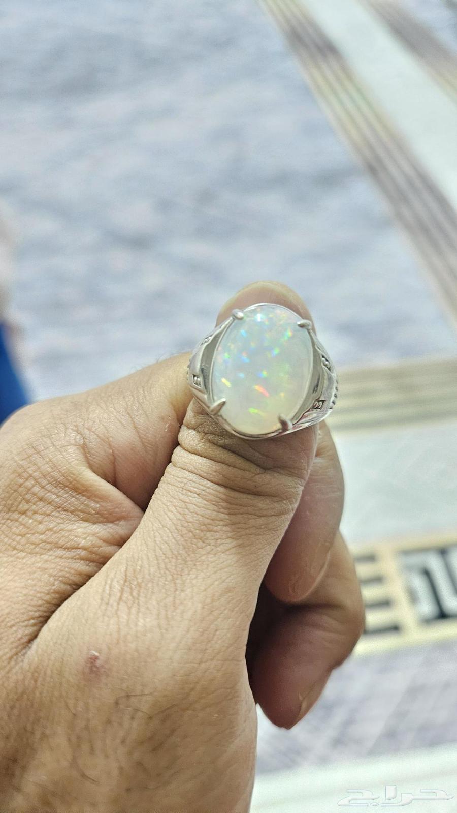 خاتم اوبال اثيوبي ابيض ثلجي فل فاير دبسكو64247934139779111