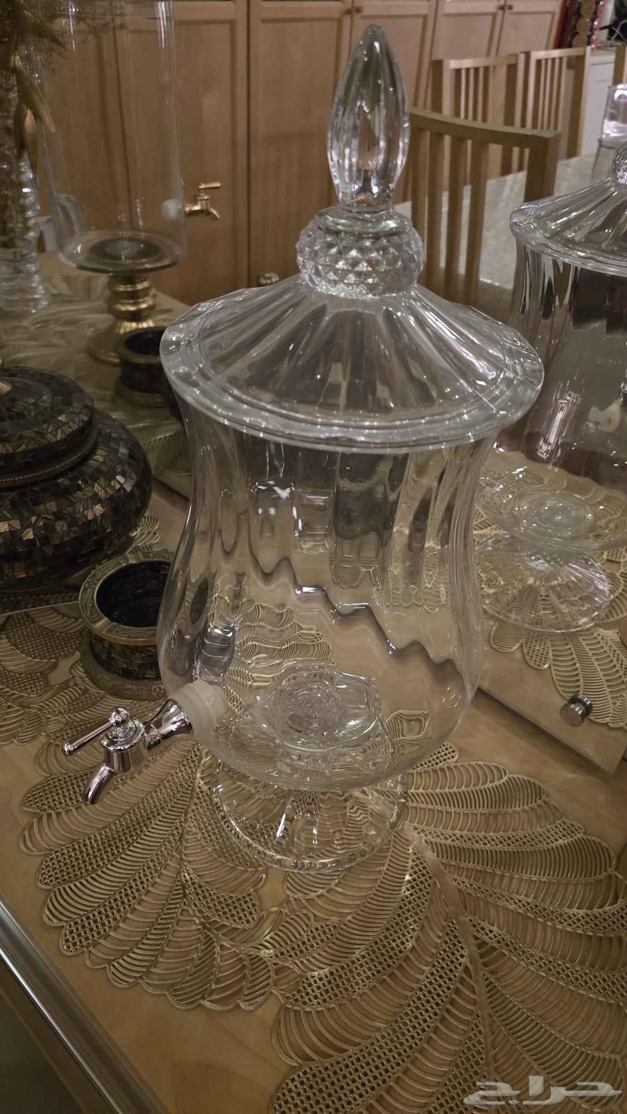 إبريق زجاجي جديد مع حنفية ستيل للعصائر والمناسبات64249080955139110