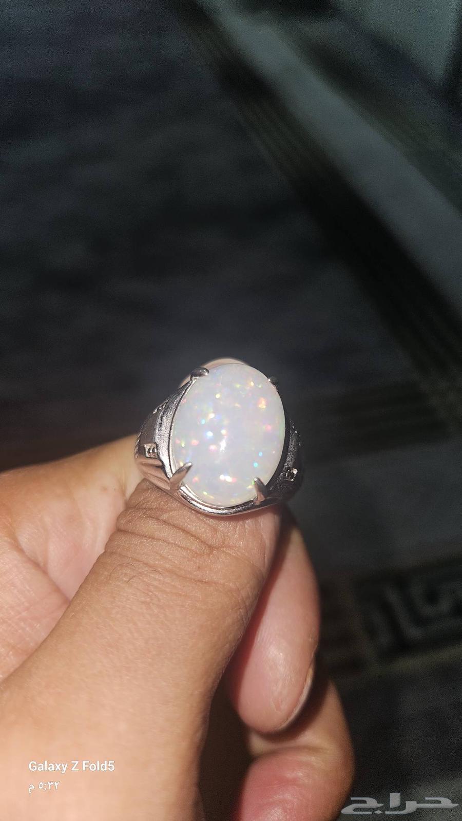 خاتم اوبال اثيوبي ابيض ثلجي فل فاير دبسكو64247934139779114