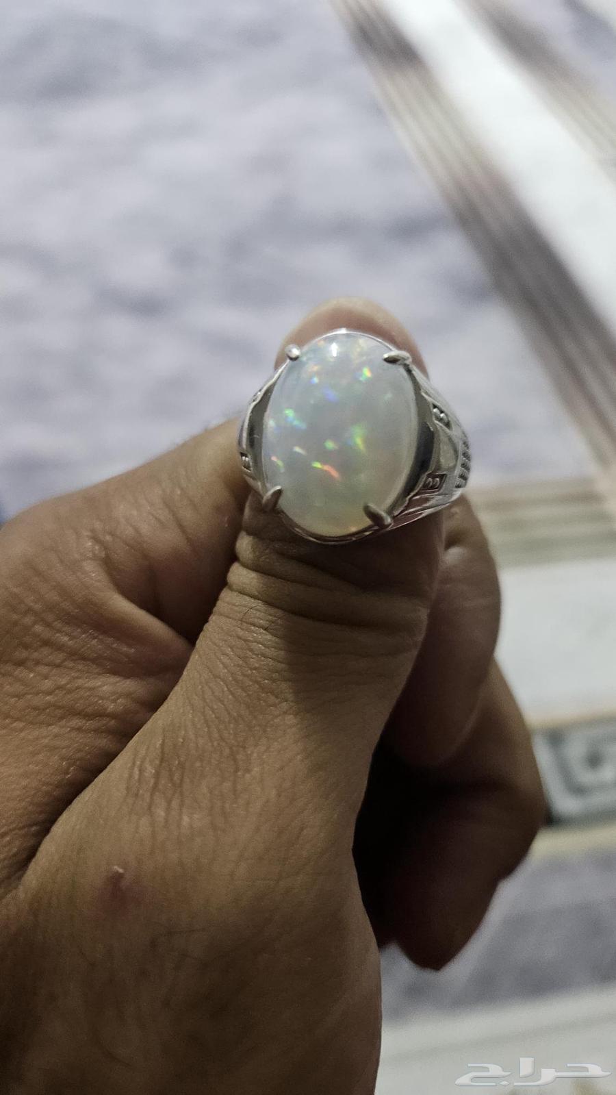 خاتم اوبال اثيوبي ابيض ثلجي فل فاير دبسكو64247934139779113