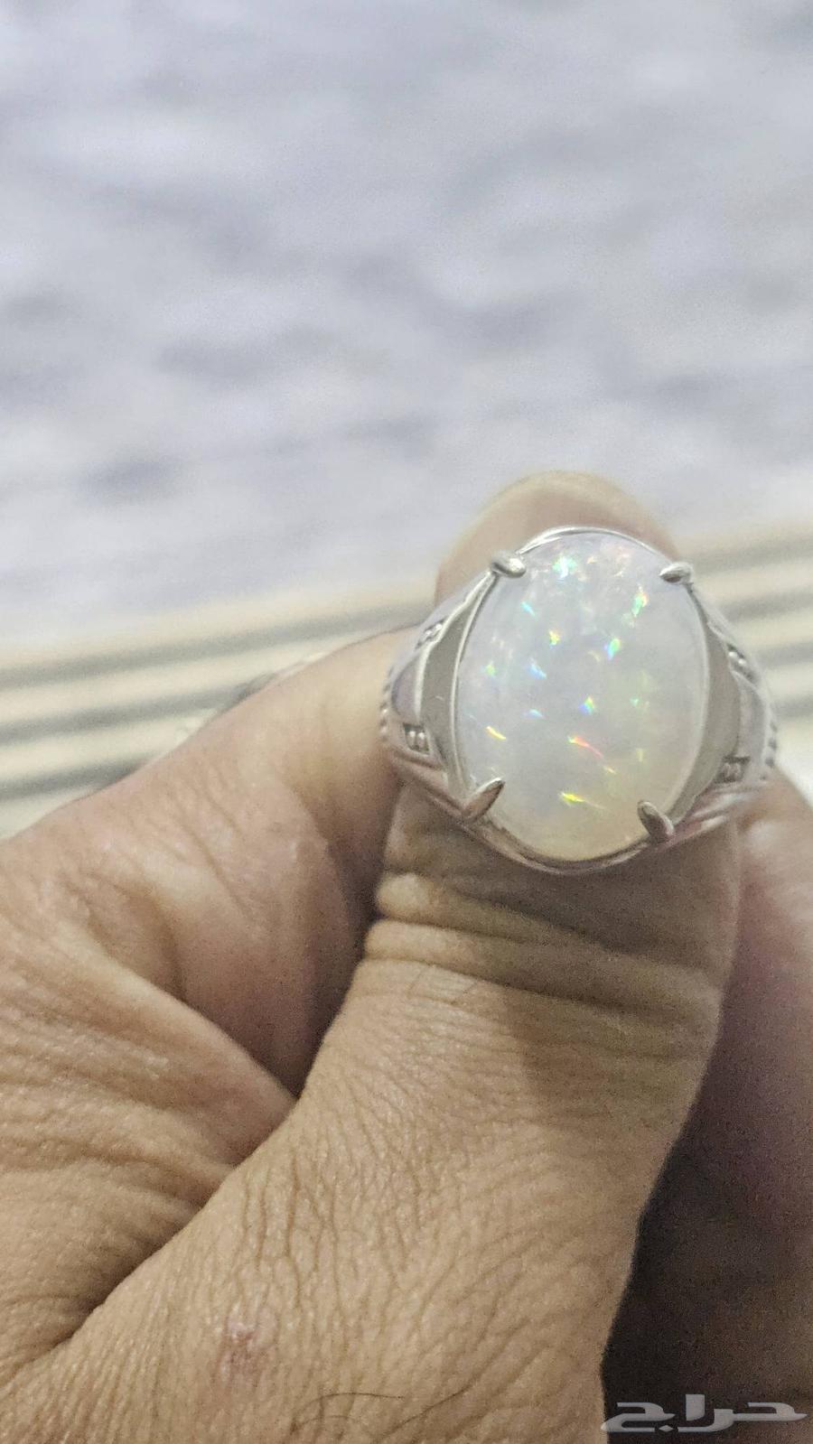 خاتم اوبال اثيوبي ابيض ثلجي فل فاير دبسكو64247934139779110