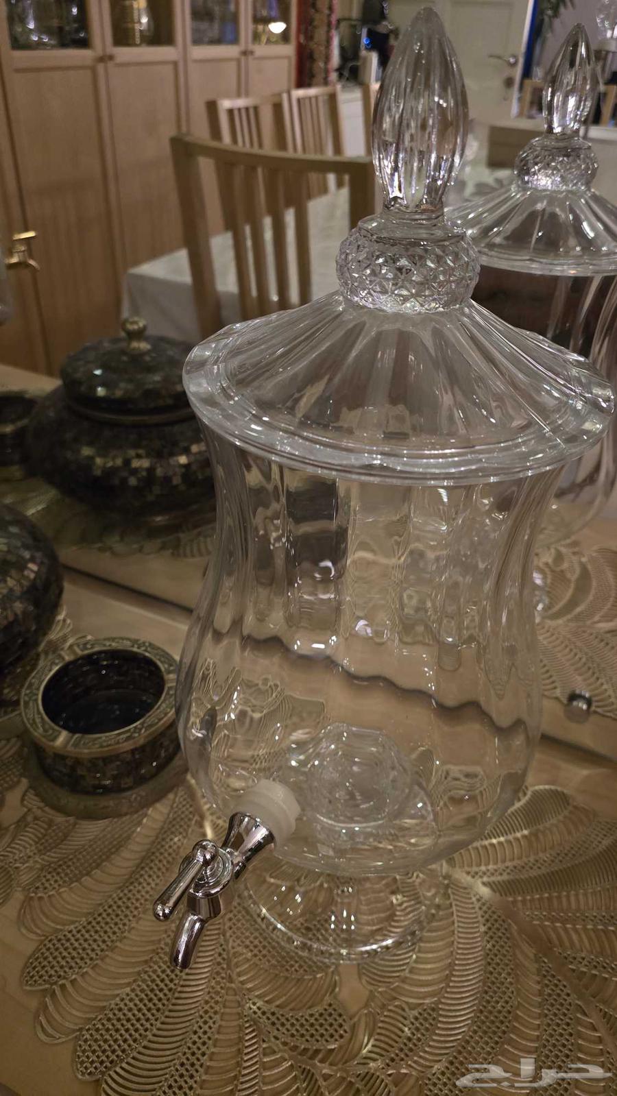 إبريق زجاجي جديد مع حنفية ستيل للعصائر والمناسبات64249080955139112