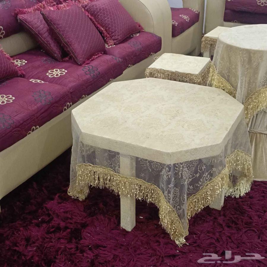 Sofa with tables and carpet for sale.64240726243841114