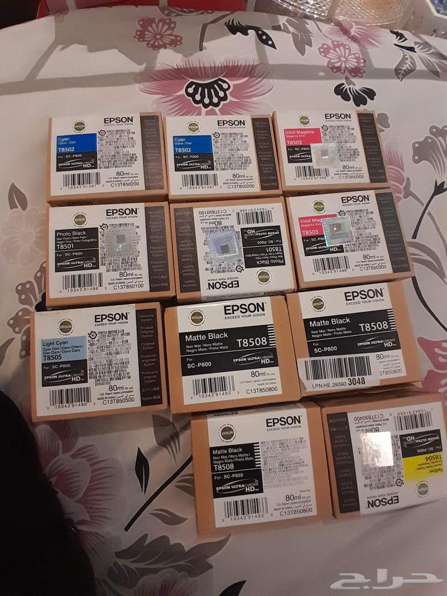 Epson P800 ink cartridges for sale, each cartridge 200 SAR, reason for sale we replaced the printer with another type64245797661442110
