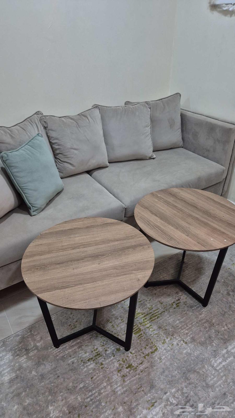 كنب راقي حجم 3 متر مع طاولتين قهوة64263909623937113